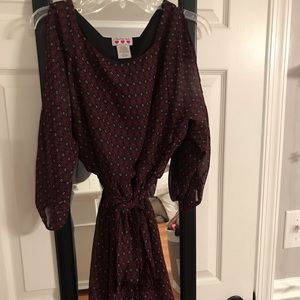 Black and red patterned dress